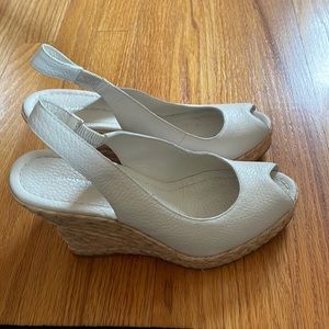 Banana Republic White Wedge Sandals
